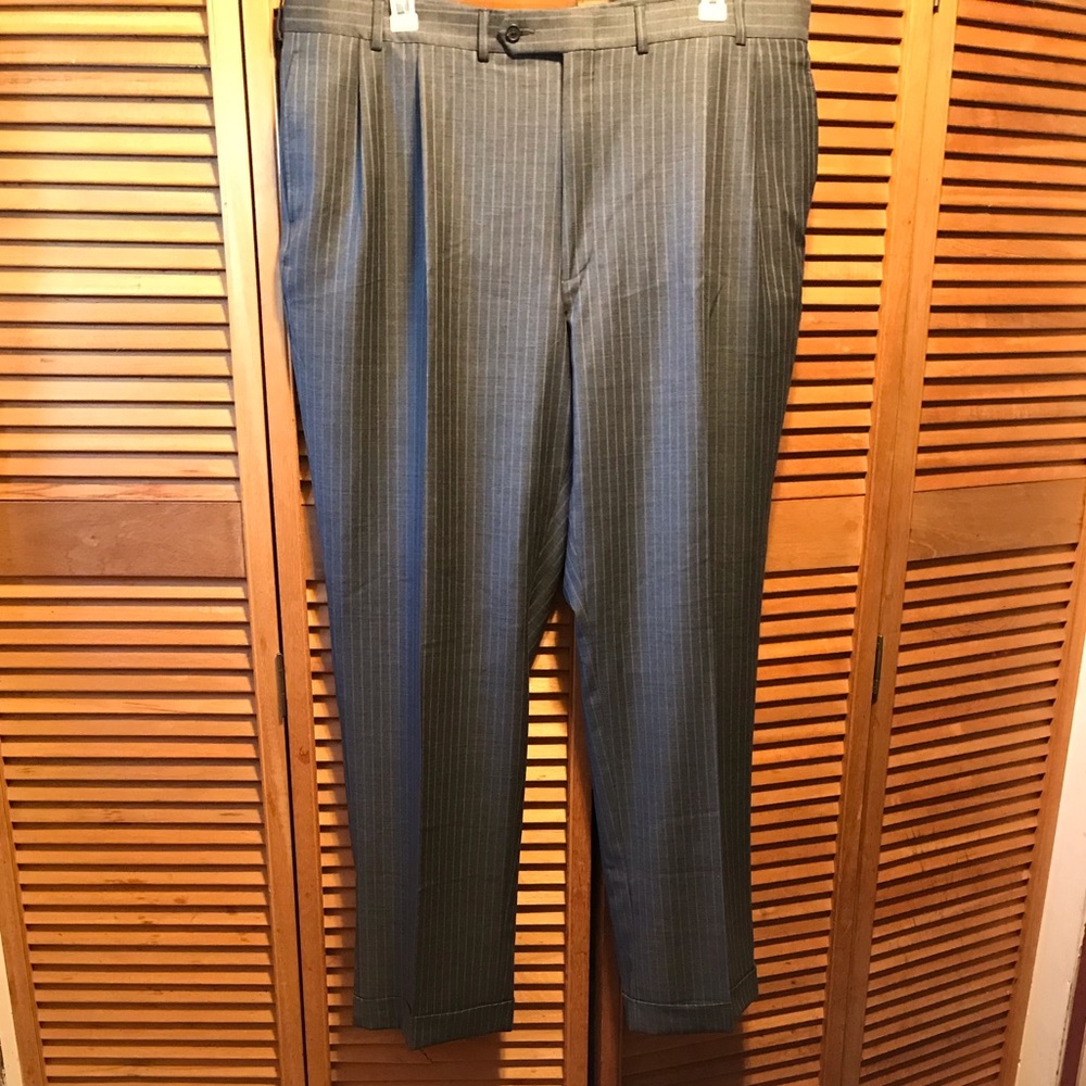 Lands’ End Grey Pinstriped Dress Pants